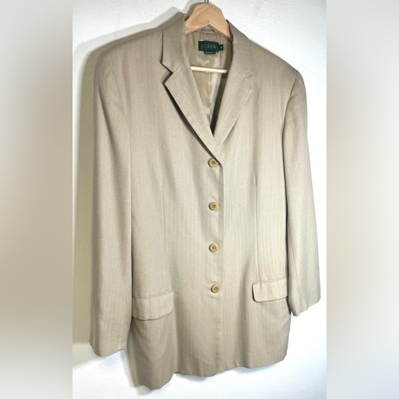 J. Crew Vintage Green Tag  Wool Blend Herringbone Women’s Jacket Blazer 
Size 8 - Picture 3 of 8